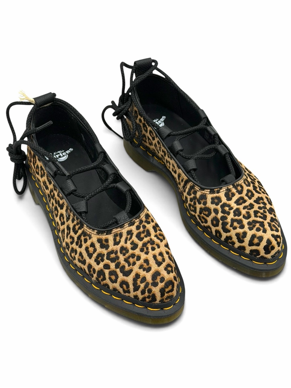 Dr. Martens Elphie II Hair On Mini Leopard Spot Pointed Toe Ballet Flats Size 8